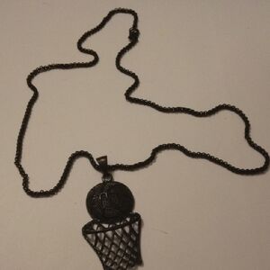 Black Basketball Hoop Mens Chain